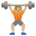 🏋🏼 person lifting weights: medium-light skin tone display on Google